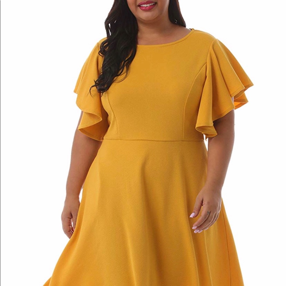 Nemidor plus sized Vintage Ruffle Midi Dress